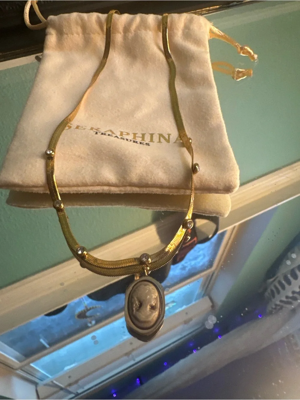 Gold-Tone Cameo Necklace